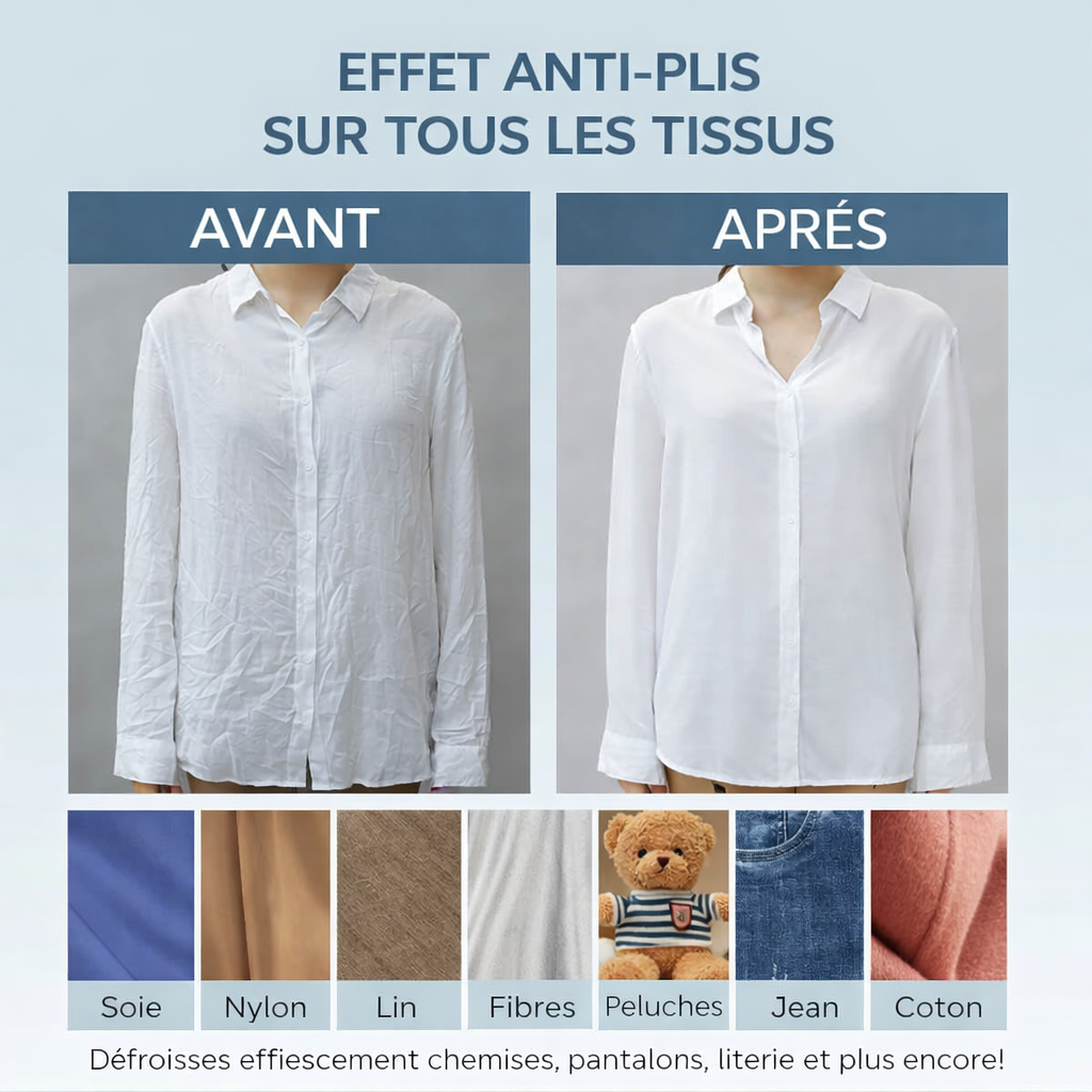 Défroisseur Vapeur Portable Ultra-Rapide – Vêtements Parfaits en 25 Secondes