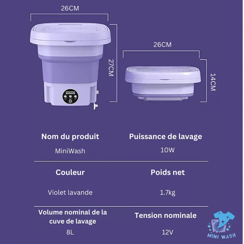 Mini Machine À Laver Portable Pliable Avec Essoreuse