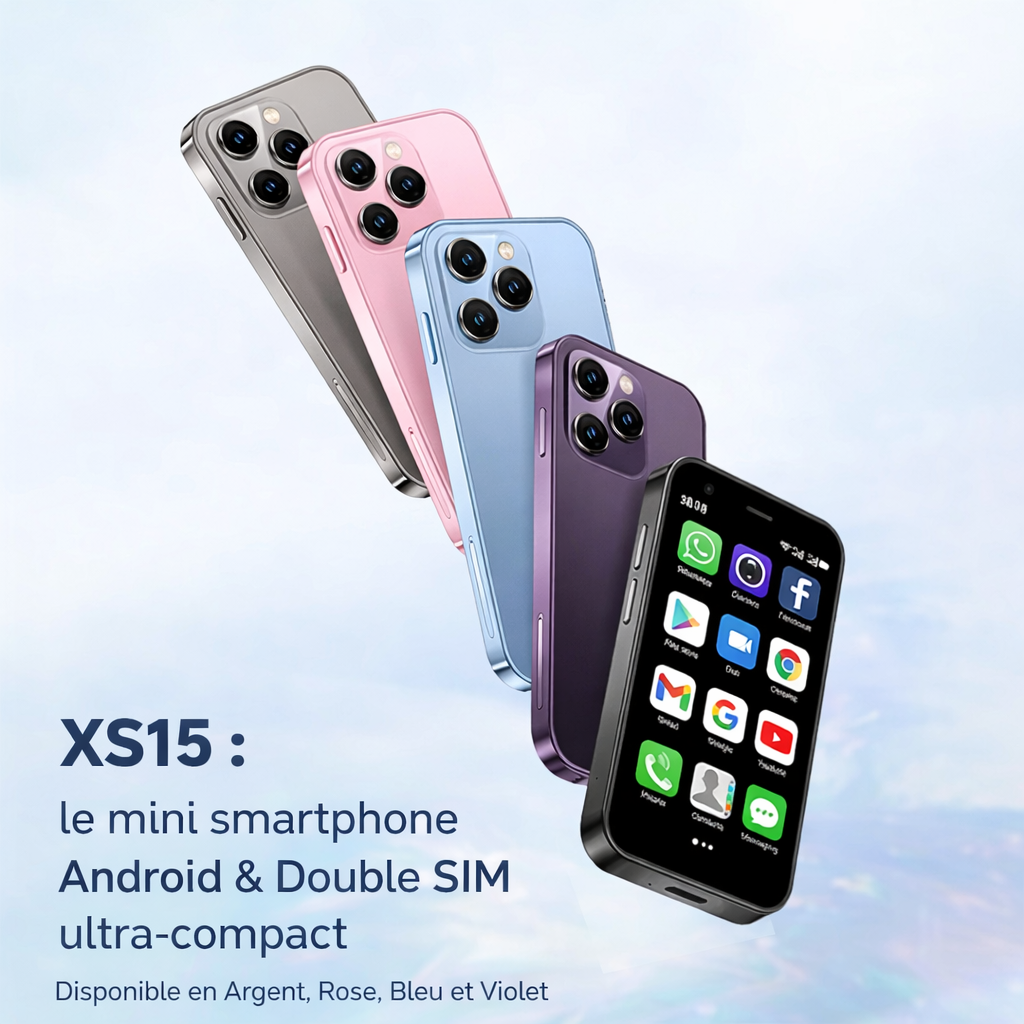 Mini Smartphone XS15 Android 3.0” – Double SIM, 3G, Ultra Léger & Idéal Déplacements