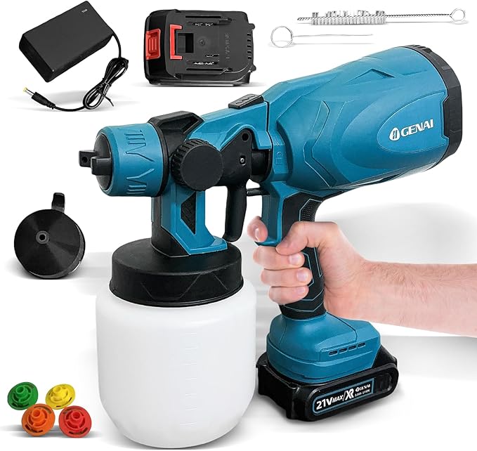 Pistolet À Peinture Électrique Sans Fil De 1000 ml
