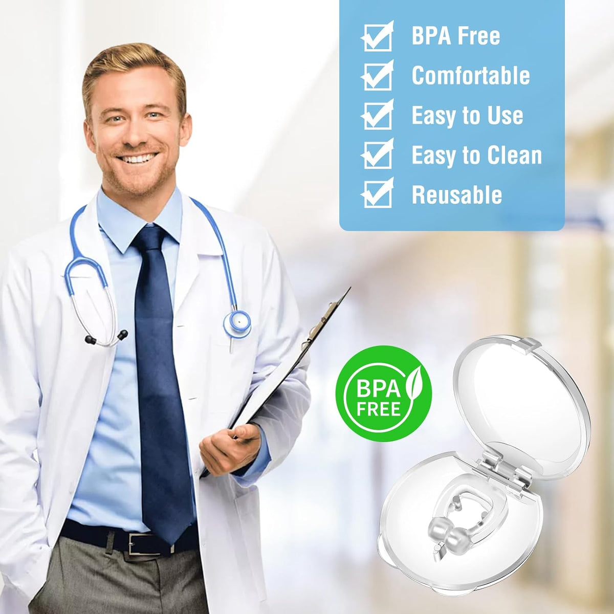 Anti-Ronflement - Pack De 3 Clip De Nez Magnétique