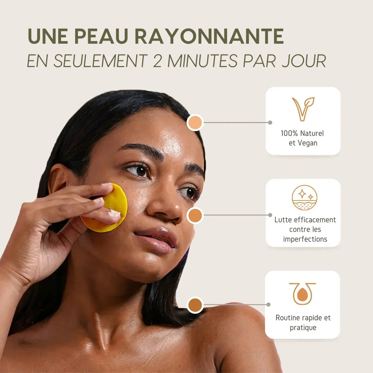 Lingettes Nettoyantes au Curcuma & Acide Kojique (50 pièces)