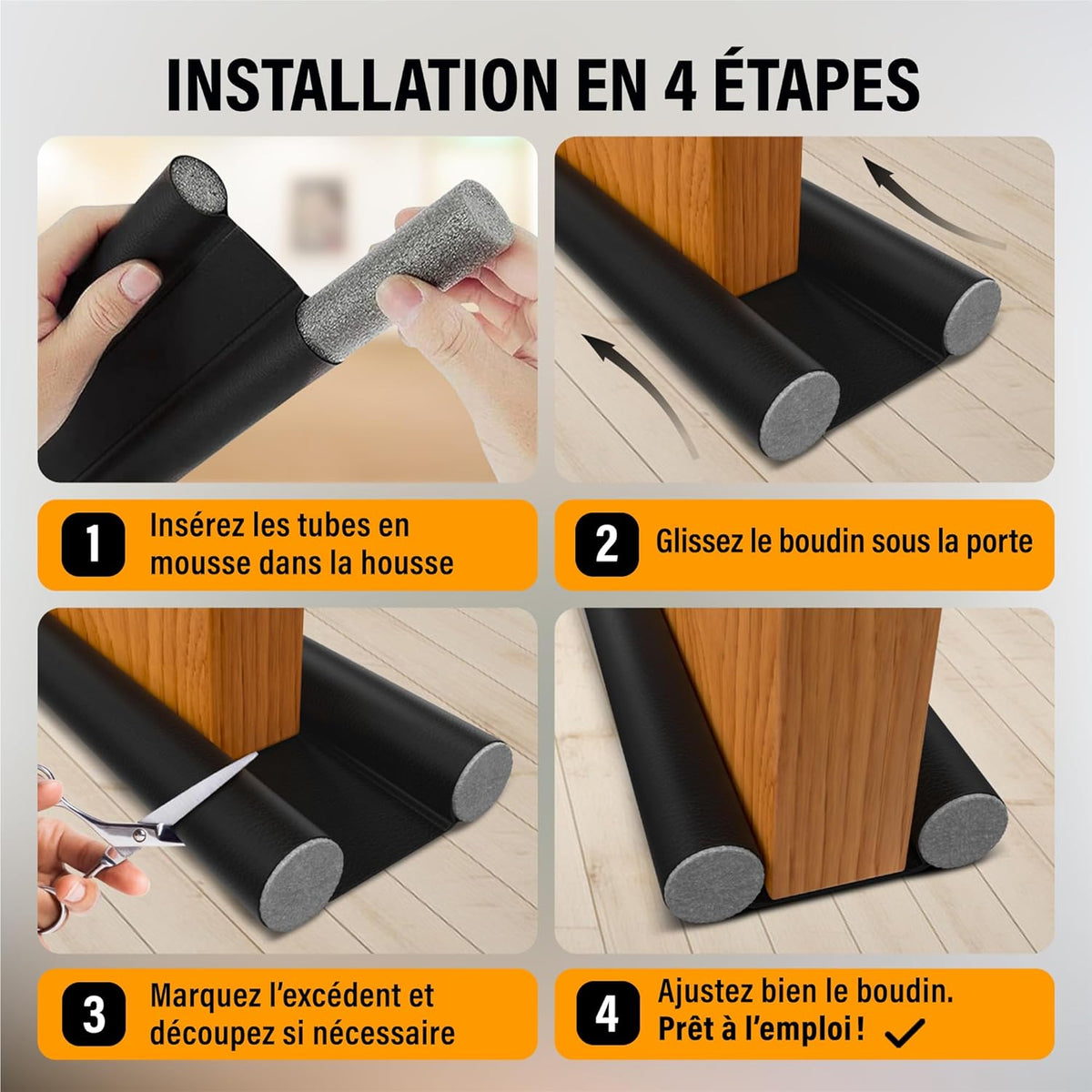 🚪 Boudin de Porte Isolant Imperméable | Anti-Insectes, Anti-Poussière & Anti-Bruit