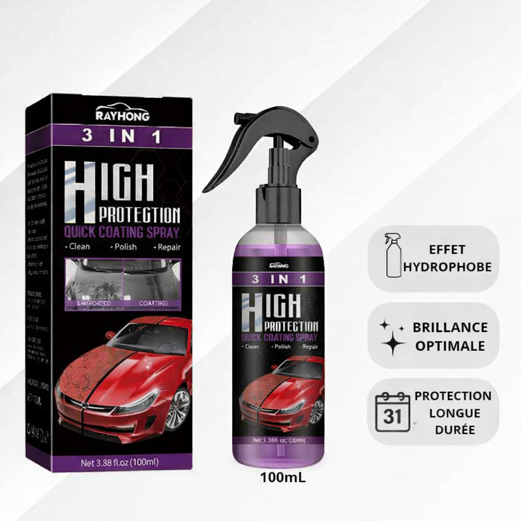 UltraClean™ | Spray Auto 3 en 1 – Nettoyage, Brillance & Protection