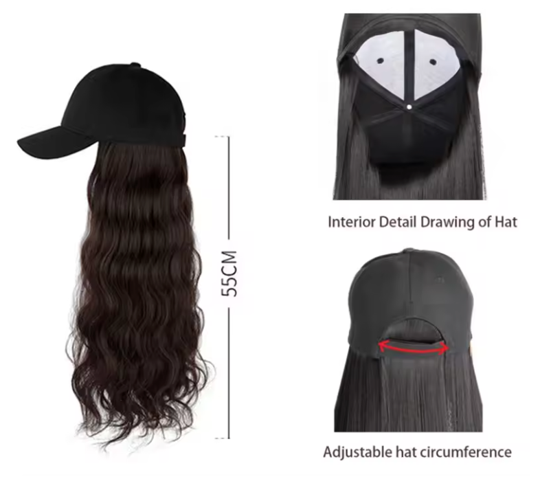đ§ą Casquette Perruque 22 Pouces â Style InstantanĂ©, Confortable & Facile Ă Porter âš