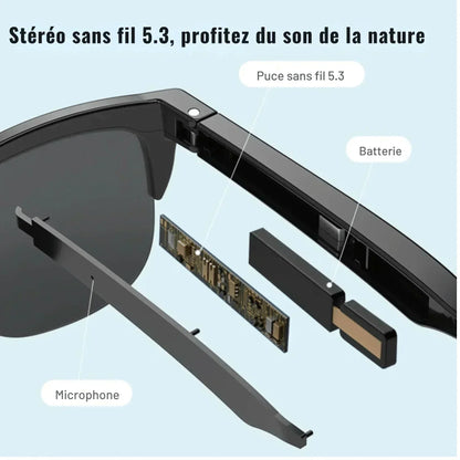 Lunettes de Soleil Bluetooth | Haut-Parleurs et Microphone Intégrés