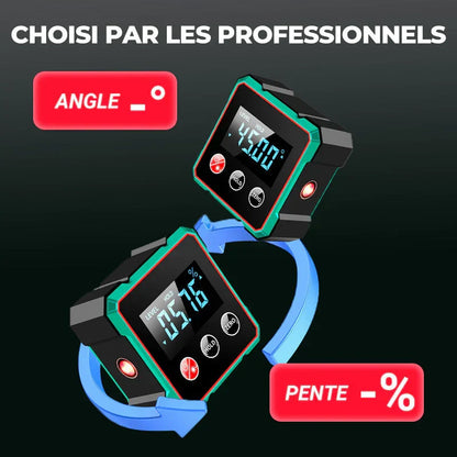 Inclinomètre Numérique Magnétique à 4 Côtés avec Laser