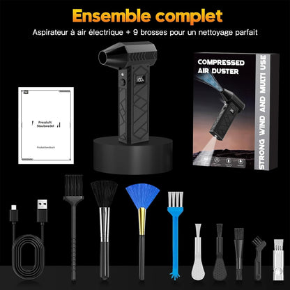 Souffler, Aspirer, Gonfler sans fil | Souffleur Turbo Super Puissant 130 000 tour/min