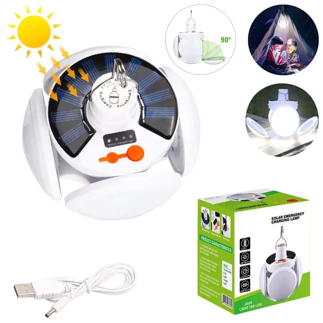 🌙 Lampe Solaire Multifonctionnelle & Pliable – Torche LED Rechargeable USB