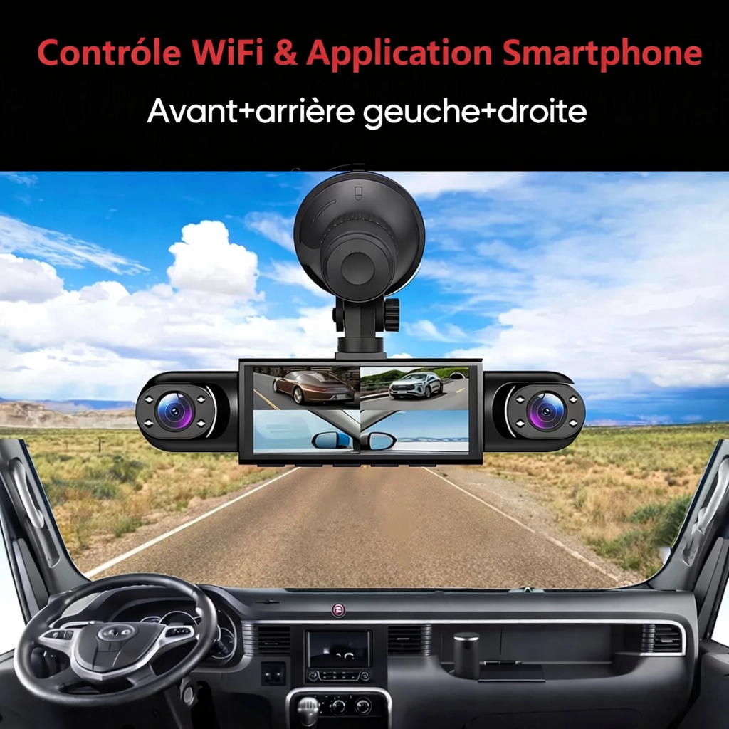 Caméra Embarquée Intelligente 360° à 4 Objectifs (Dashcam HD)